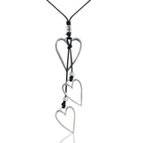 Big Hollow Silver Love Heart Pendant Necklaces