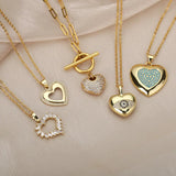 Goth Heart Necklace Stainless Steel Wedding Jewelry