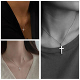 Women's Stainless Steel Cross Pendant Necklace, Christian Gift Jewelry