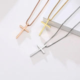 Women's Stainless Steel Cross Pendant Necklace, Christian Gift Jewelry