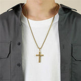 Vintage Christian Cross Necklace Pendant for Men