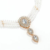 Exaggerated Multilayer Pearl Necklace Rhinestone Clavicle Chain
