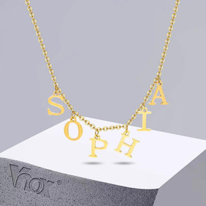Custom Stainless Steel Name Necklaces for Women, Initial Letters