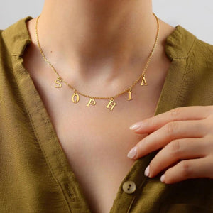 Custom Stainless Steel Name Necklaces for Women, Initial Letters