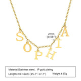Custom Stainless Steel Name Necklaces for Women, Initial Letters