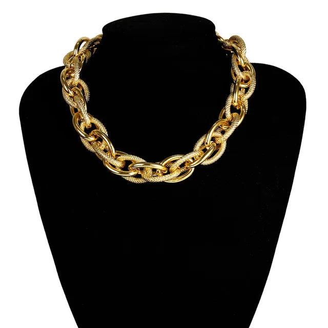 Punk Lock Choker Necklace Pendant Women Chunky Chain Necklace Steampunk Men