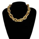 Punk Lock Choker Necklace Pendant Women Chunky Chain Necklace Steampunk Men