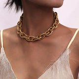 Punk Lock Choker Necklace Pendant Women Chunky Chain Necklace Steampunk Men