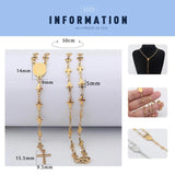 N419 Stainless Steel Cross and Virgin Mary Pendant Necklace