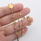 N419 Stainless Steel Cross and Virgin Mary Pendant Necklace