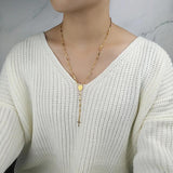 N419 Stainless Steel Cross and Virgin Mary Pendant Necklace