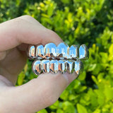 RACHELZ Hip Hop Teeth Grillz Real Plated Top Bottom Tooth Caps Dental Grills