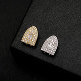 RACHELZ CZ Teeth Grillz Fangs Hip Hop Dental Grills 14K Tooth Caps