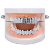 RACHELZ Hip Hop Waffle Pattern Teeth Grillz 14K Plated Dental Grills