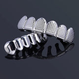 RACHELZ Hip Hop Waffle Pattern Teeth Grillz 14K Plated Dental Grills