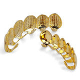 RACHELZ Hip Hop Waffle Pattern Teeth Grillz 14K Plated Dental Grills