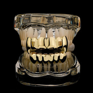 Hollow Heart Teeth Grillz 14K Plated Fangs Tooth Caps Dental Grills