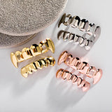 Hollow Heart Teeth Grillz 14K Plated Fangs Tooth Caps Dental Grills