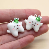10pcs Resin Tooth Decay Earring Charms for Dental Care DIY Craft Jewelry