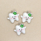 10pcs Resin Tooth Decay Earring Charms for Dental Care DIY Craft Jewelry
