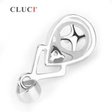 Silver Oval Pearl Pendant Zircon Charm Jewelry