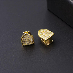Hip Hop 2pcs Iced Out Grillz Set - CZ Micro Pave Top & Bottom