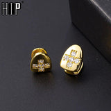 Bling Teeth Grillz With Cross Cubic Zircon Caps Iced Grills For Men Women