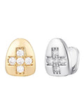 Bling Teeth Grillz With Cross Cubic Zircon Caps Iced Grills For Men Women