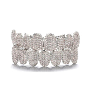 Hip Hop CZ Stones Teeth Grillz Iced Out Micro Pave Charm Grills For Men Women