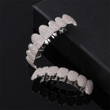 Hip Hop CZ Stones Teeth Grillz Iced Out Micro Pave Charm Grills For Men Women