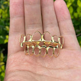 Rachelz 6/6 Full Hollow Teeth Grillz 14K Plated Tooth Caps Dental Grills
