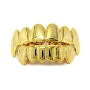18K Plated Hip Hop Teeth Grillz Top & Bottom Grills Men Women Punk