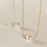 18K Plated Sterling Silver Freshwater Pearl Choker Necklace
