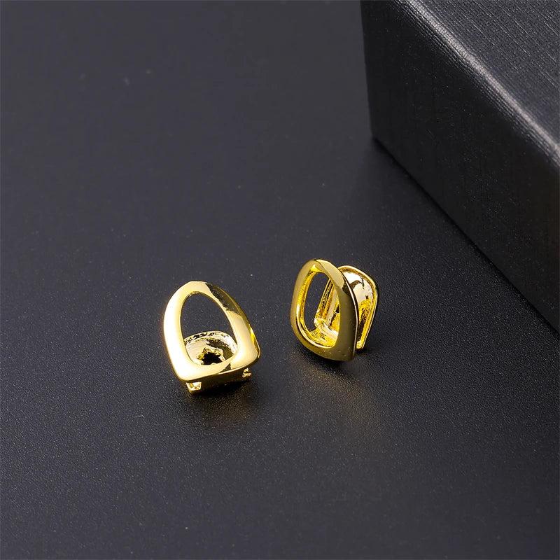 Hip Hop 2pcs Teeth Grillz Star Cubic Zircon Caps Micro Pave Charm Grills