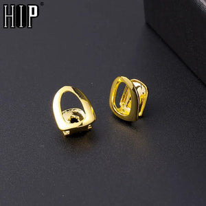 Hip Hop 2pcs Teeth Grillz Star Cubic Zircon Caps Micro Pave Charm Grills