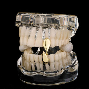 RACHELZ Hip Hop Fangs Tooth Cap Grillz Set for Women Men Halloween Cosplay