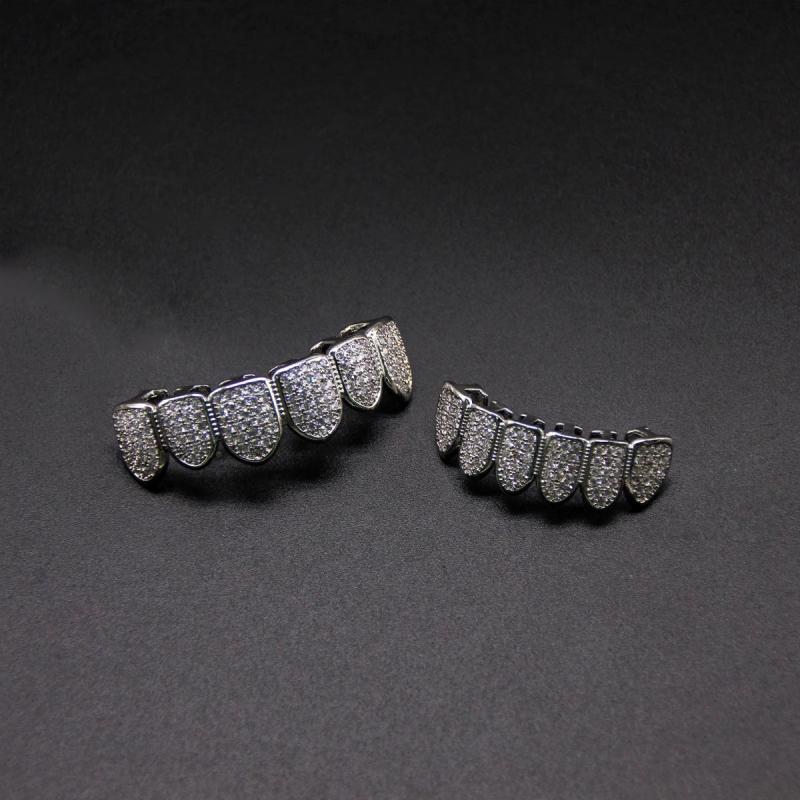 Halloween Full Zircon Inlaid HIPHOP Teeth Ornament