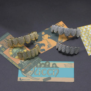 Halloween Full Zircon Inlaid HIPHOP Teeth Ornament