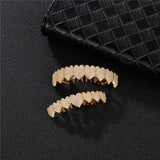 Hip Hop CZ Stones Teeth Grillz Caps Full Iced Out Set