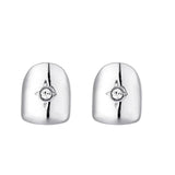 2pcs Iced CapsTeeth Grillz Plated Cubic Zircon Micro Pave Charm Grills
