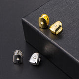 2pcs Iced CapsTeeth Grillz Plated Cubic Zircon Micro Pave Charm Grills