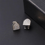 2pcs Iced Out CapsTeeth Grillz Cubic Zircon Micro Pave Top & Bottom Charm Grills