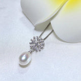 Freshwater Pearl Necklace 8-9mm Choker 925 Silver Jewelry