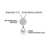 Freshwater Pearl Necklace 8-9mm Choker 925 Silver Jewelry