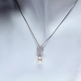 Freshwater Pearl Necklace 8-9mm Choker 925 Silver Jewelry