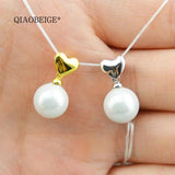 Love Heart Pearl Charm Pendant Mounting DIY Necklace
