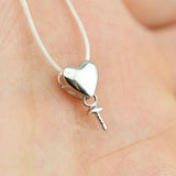 Love Heart Pearl Charm Pendant Mounting DIY Necklace