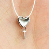 Love Heart Pearl Charm Pendant Mounting DIY Necklace