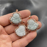 Handcarve Jade Light Green Buddha Necklace Pendant Jewelry