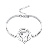 Dental Charm Bangle Bracelet Inlaid Crystal Tooth Pendant Dentist Jewelry